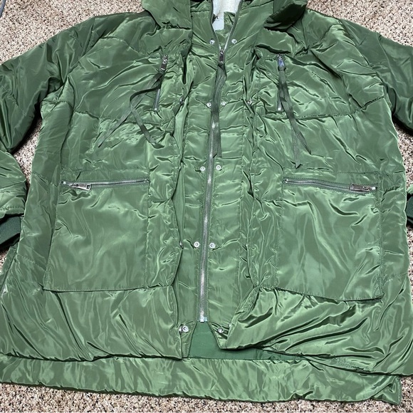 NWT Plus size 3X Olive. Military Green Puffer Coat Sherpa Hooded large p… - Picture 5 of 16